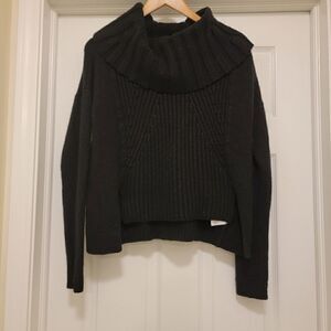 Express Chunky Cowl Neck Sweater oversized  black wool blend size XS
